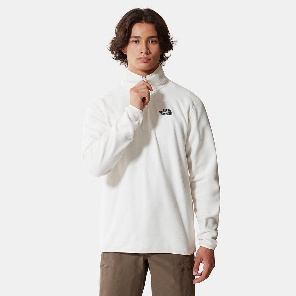 The North Face 100 Glacier Quarter-Zip Ανδρικα Fleece - Ασπρα (YUBI56738)